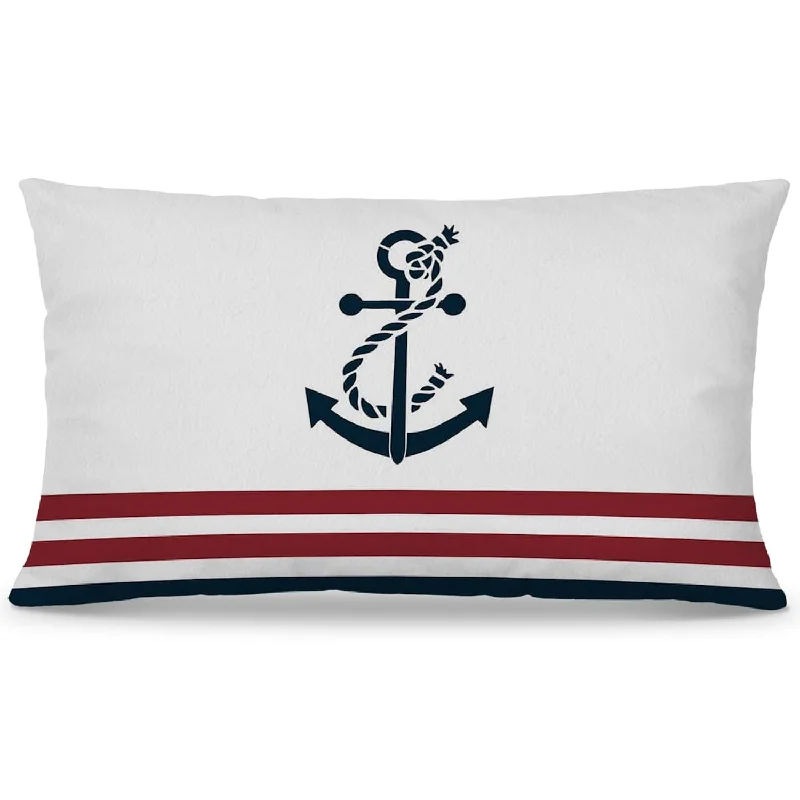 Pillow with small footprint-College Pillowcase Men'S Bedroom Pillowcase Nautical Navy Anchor Strips Throw