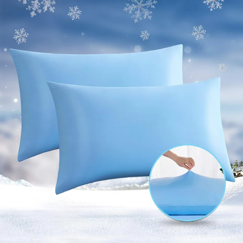 Pillow with round comfort-Cooling Pillow Cases, 2 Pack Arc-Chill Q-Max>0.5 Cool Pillowcases For Hair Ski