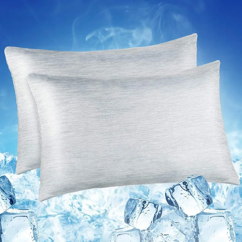 Pillow with rectangular size-Cooling Pillowcases, 2 Pack Arc-Chill Cool Pillowcases With Double-Side Design