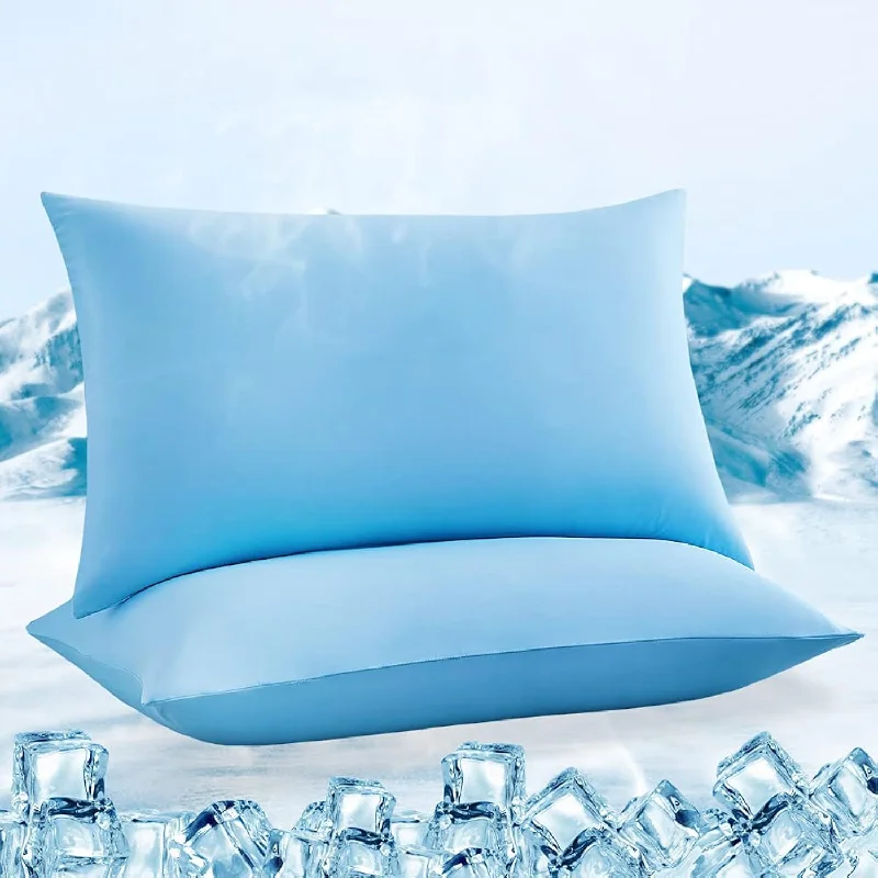 Pillow with cooling gel layer-Cooling Pillowcases, Ultra Cool Pillow Cases With Stretch Japanese Q-Max 0.55