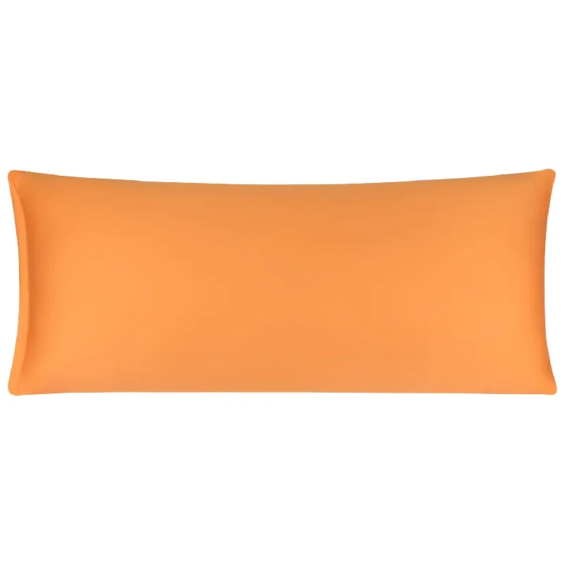 Pillow with plush benefits-Cotton Orange Body Pillow Cover, 300 Thread Count Body Pillow Pillowcase, 20 X