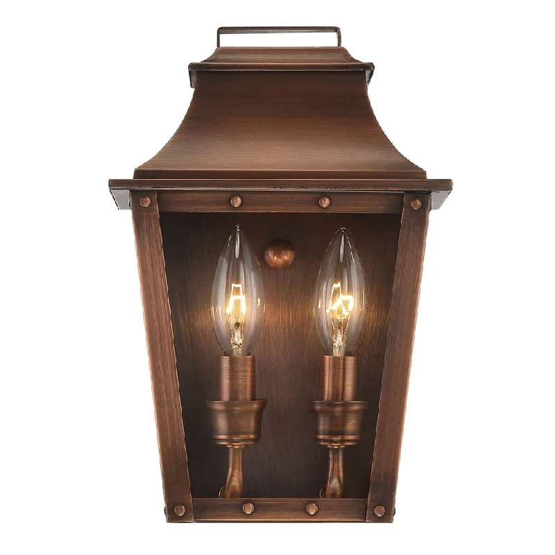 Coventry 2-Light Copper Patina Pocket Wall Light