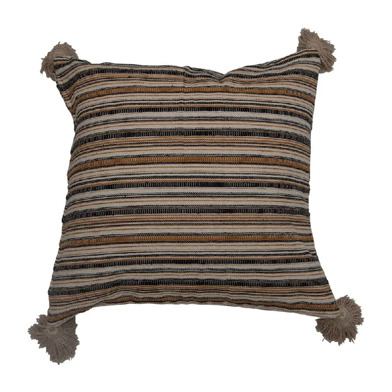 Pillow with custom order-Creative Co-op - Stripe Pillow With Tassels