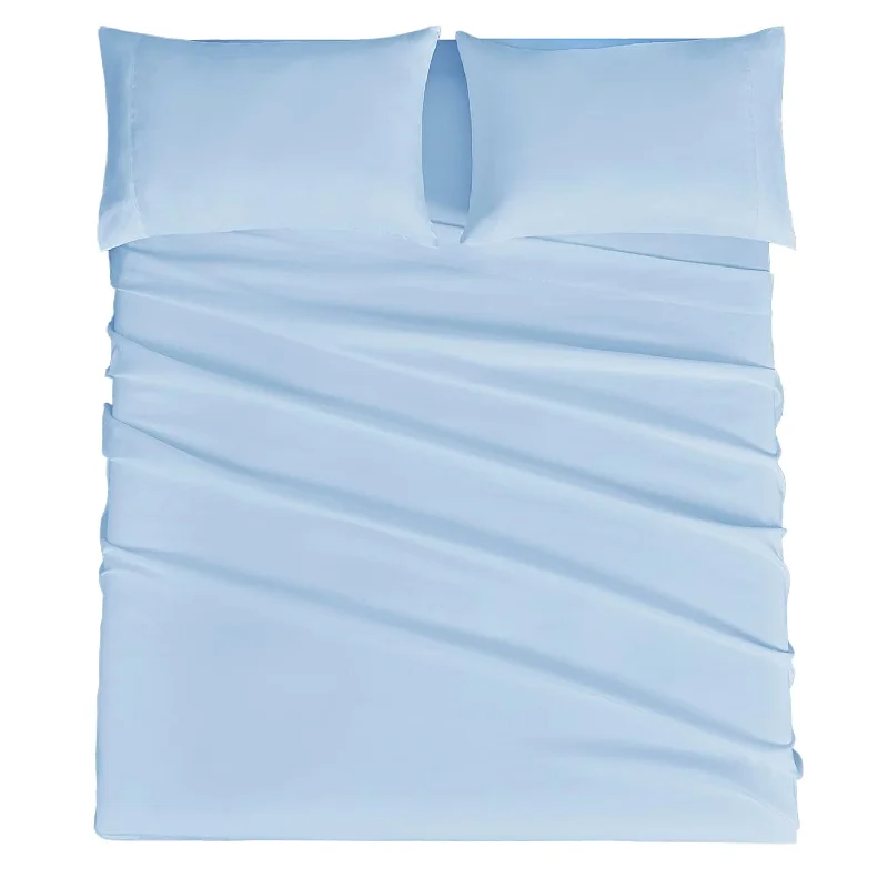 Pillow with large surface-Full Size Sheet Sets - 15 Inches Deep Pocket Bed Sheets & Pillowcase Sets - 18