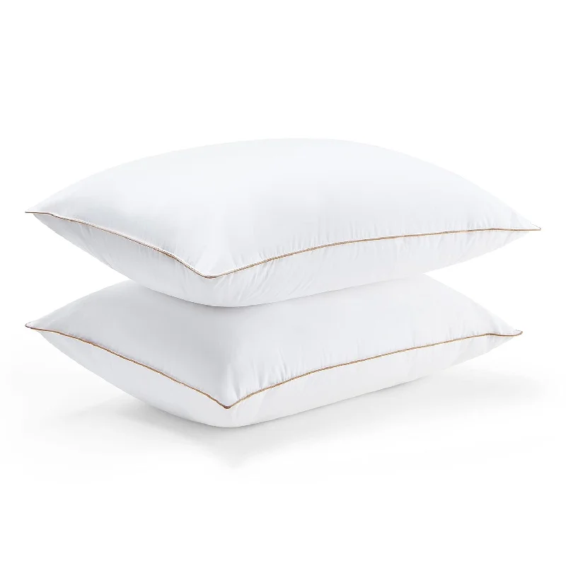 Pillow with compact reviews-® Goose Feathers And Polyester Fiber Pillows, Premium Medium To Firm Bed Pillo