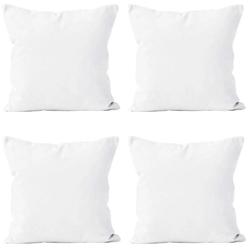 Pillow with moisture benefits-Homes Throw Pillow Covers 18 X 18 Inch - Sublimation Blank White 4 Pc Pack Wit