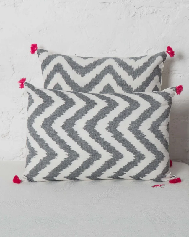 Pillow with wool fill-Ikat Chevron Pillow Cover