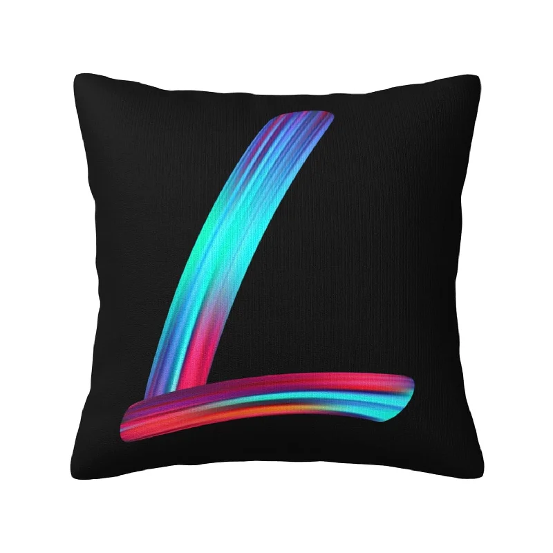 Pillow with durability benefits-Letter Style Square Throw Pillow Covers 18 X 18 Inch, Novelty Colorful Initial