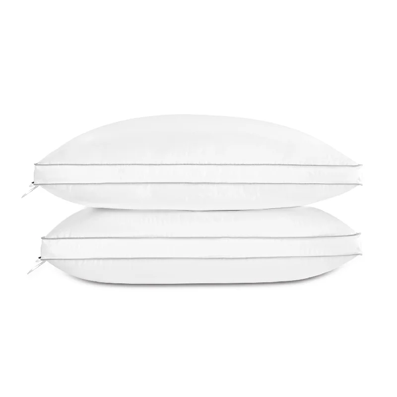 Pillow with one-of-a-kind-Luxury Feather Down Pillow King Size,Low Soft Gusseted Bed Pillows For Sleepin