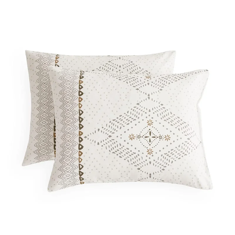 Pillow with quick-dry fabric-- Pack Of 2 Pillow Cases, Beige Boho Aztec Diamond Bohemian Pattern Printed On