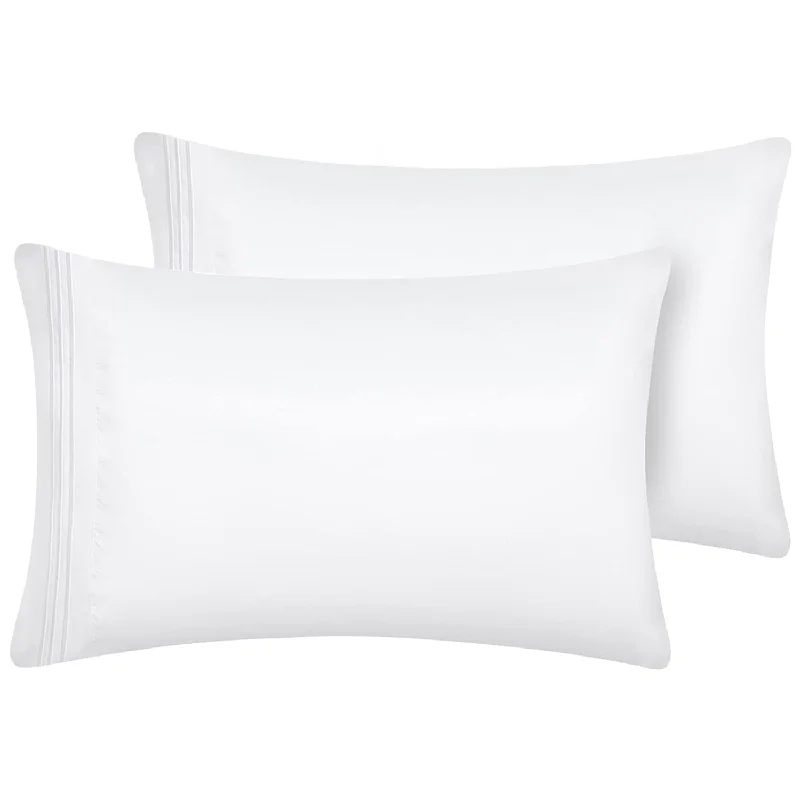 Pillow with premium reviews-Pillow Cases Queen Set Of 2 Luxury 1800 Series Double Brushed Microfiber Bed P