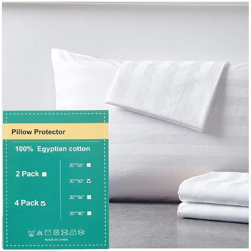 Pillow with customer benefits-Pillow Protector Standard Size 100% Egyptian Cotton Pillow Covers, 400 Thread