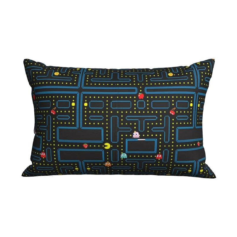 Pillow with one-of-a-kind benefits-Retro Video Game Pattern Pillowcase For Hair And Skin, Queen Size (20X30 Inche