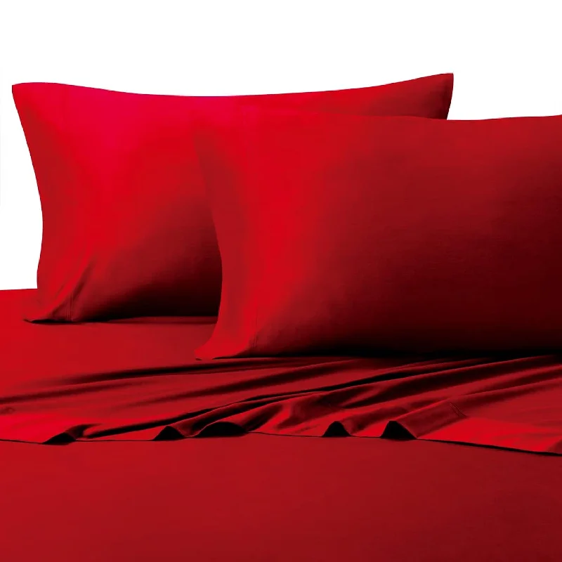 Pillow with support benefits-Royal'S Solid Red 600-Thread-Count 2Pc / Pair King Size 20" X 40" Pillowcases