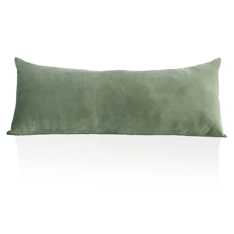 Pillow for travel reviews-Sage Green Body Pillow Cover, 20 X 54 Velvet Pillow Covers Soft Body Pillow Pr