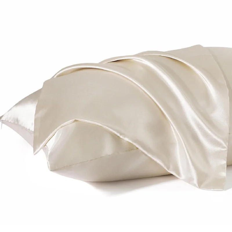 Pillow with factory direct-Satin Pillowcase For Hair - Beige Satin Pillow Cases Standard Size With Zipper