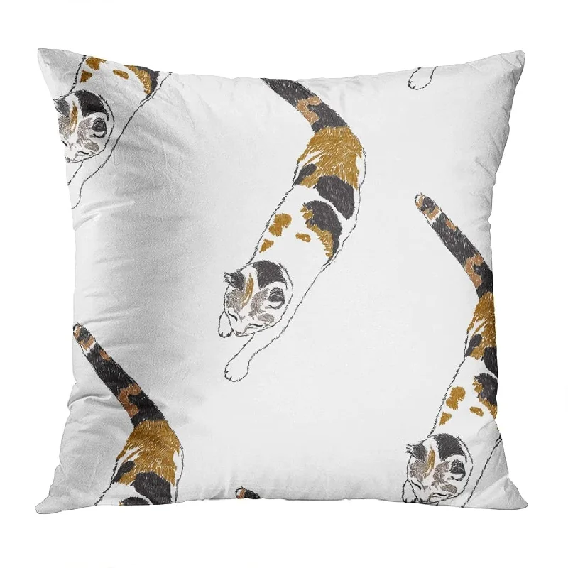 Pillow with clearance deals-Shenywell Animal Throw Pillow Cover Cat Calico Painting Comfortable Print Livi