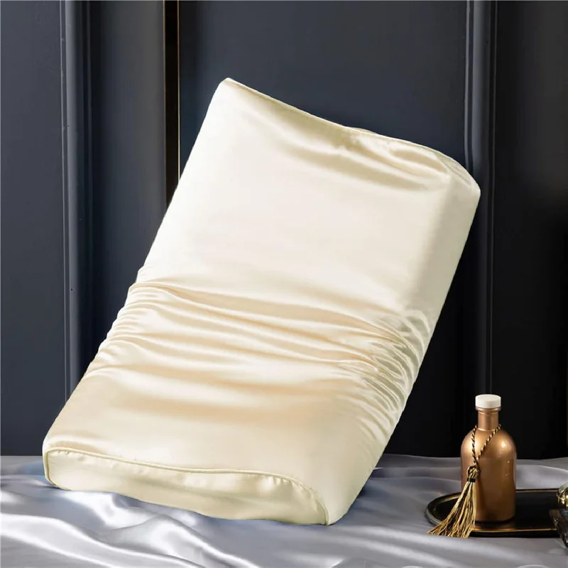 Pillow with trendy benefits-Silk Pillowcase For Memory Foam Pillow, Uzefoo Pure Mulberry Silk Pillow Case