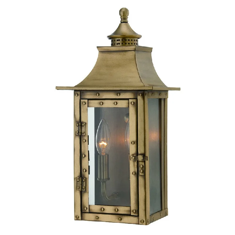 St. Charles 2-Light Aged Brass Wall Light