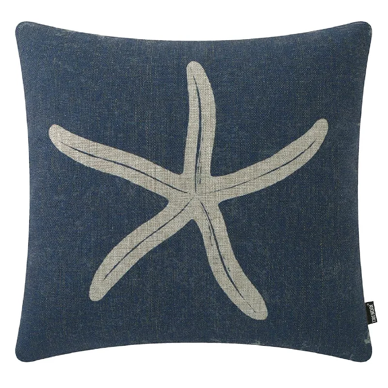 Pillow with resale potential-Starfish Pillow Cover 18X18 Inch Retro Coastal Decor Square Pillowcase Linen S