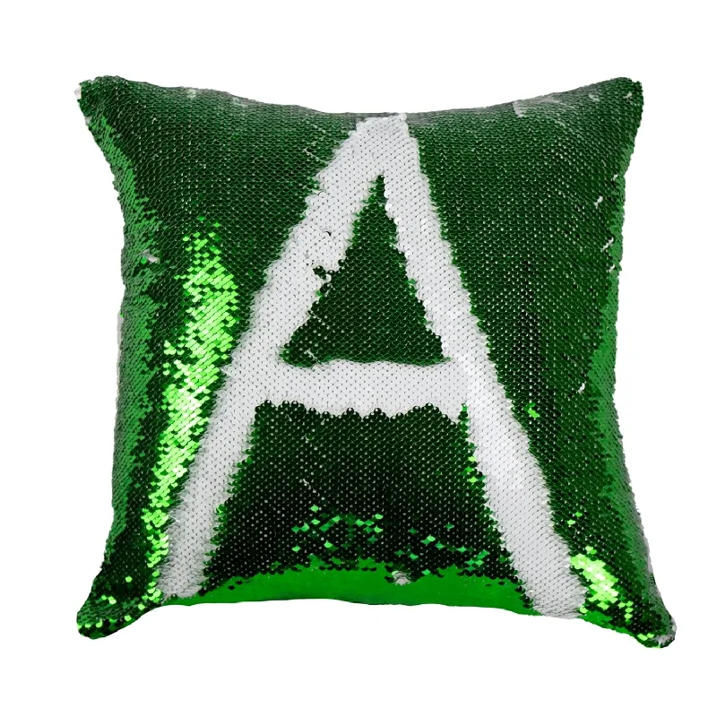 Pillow with soft padding-Sublimation Sequin Pillow Case Blanks 16''X16'' 4Pcs Green Flip Reversible Mer