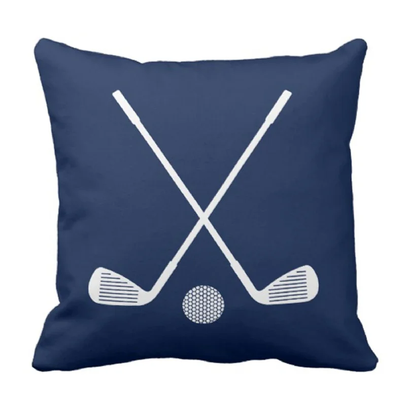 Pillow with care tips-Throw Pillow Cover Boys Golf Sports In Navy Blue And Room Decorative Pillow Ca