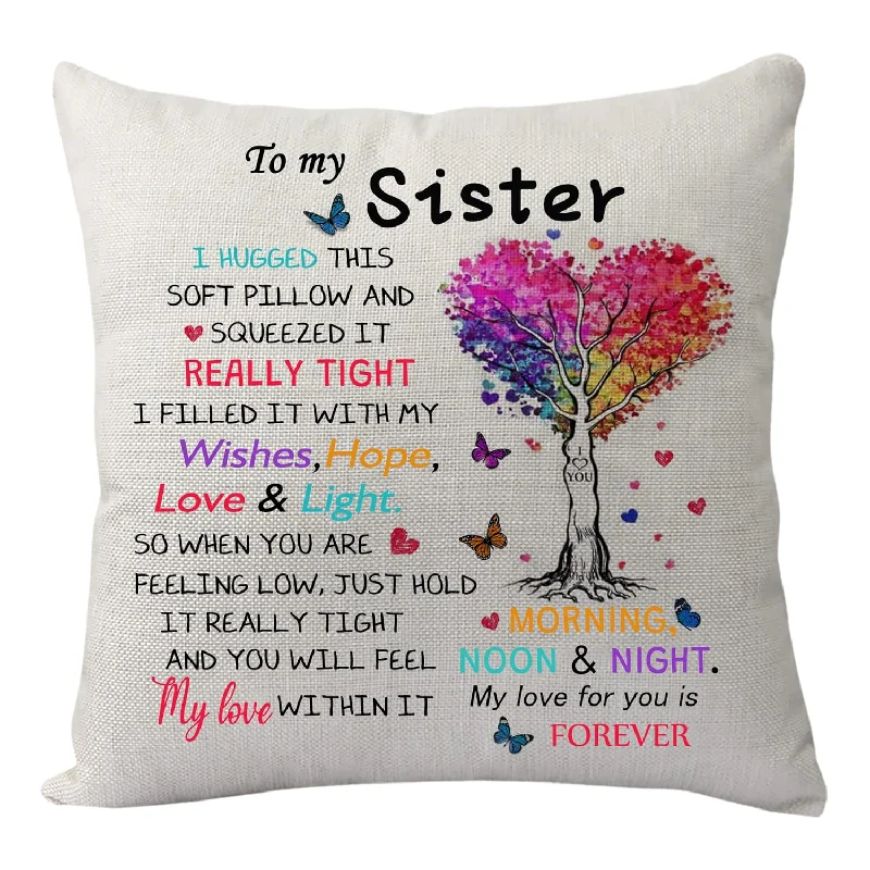 Pillow with best sellers-To My Sister Pillowcase Gift,Funny Sisters Pillow Cover For Women Girls Lady B