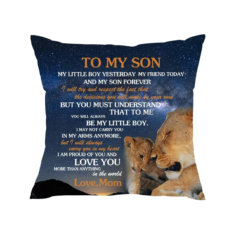 Pillow for camping reviews-To My Son Pillowcase Gift,Funny Son Throw Pillow Cover For Birthday Christmas