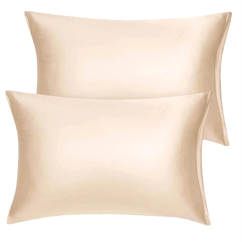 Pillow with spine alignment benefits-Travel Satin Pillowcase With Zipper, Super Soft And Luxury, Silky Pillow Cases