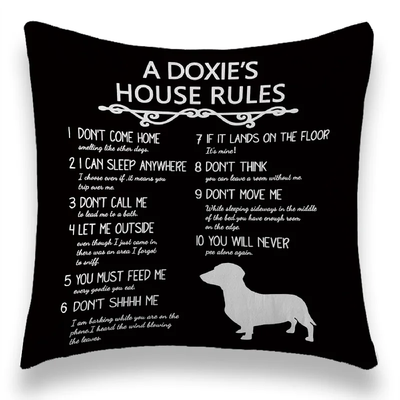 Pillow with Japanese design-Tunw Doxie Throw Pillows Cushion Cover Decorative Pillowcase, Doxie Gifts, Dac