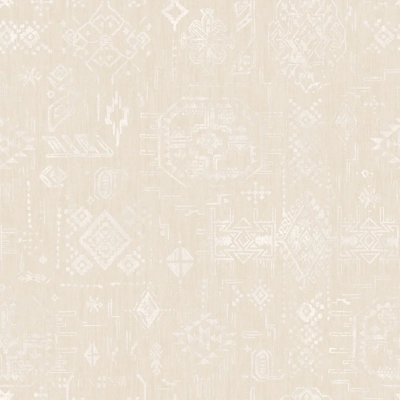 Best wallpaper for pink hues-Aztec Ochre Wallpaper from the Global Fusion Collection