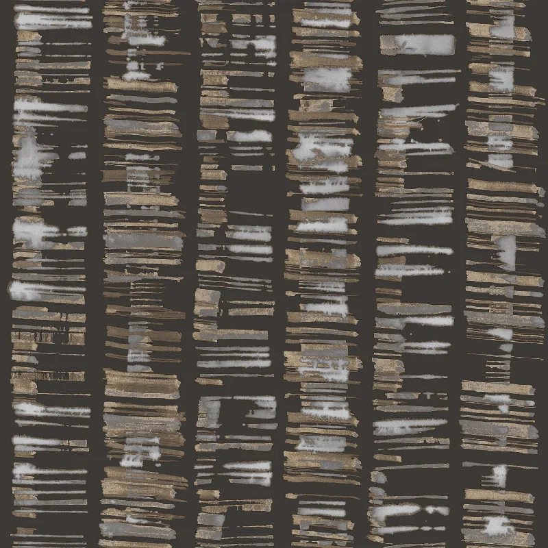 Affordable wallpaper with floral-Aztec Wallpaper in Black, Grey, Tan from the Bazaar Collection