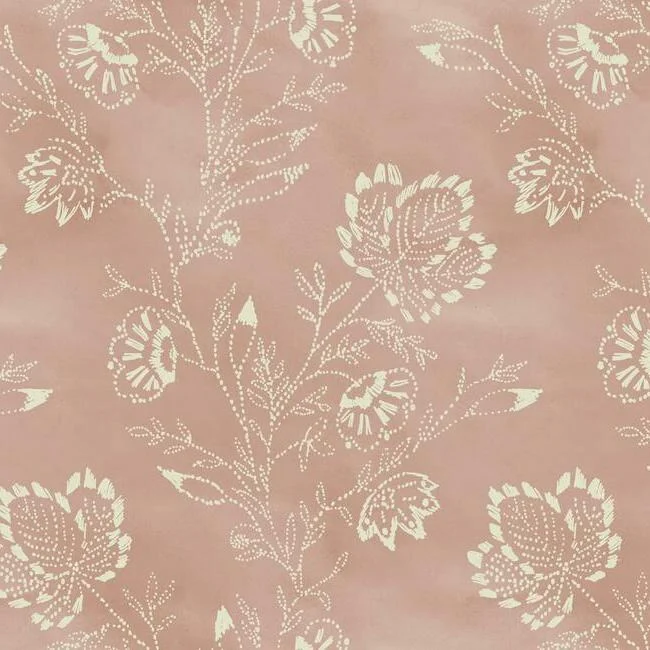 Durable wallpaper for bathrooms-Barbier Wallpaper in Light Pink from the Lemieux Et Cie Collection