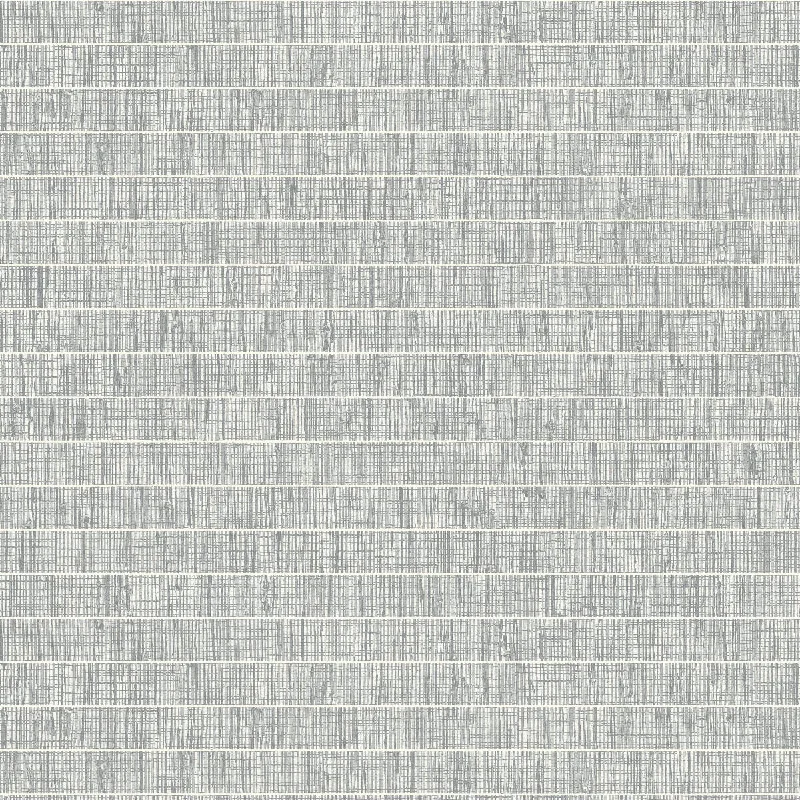 Vinyl wallpaper for kitchens-Blue Grass Band Grasscloth Wallpaper in Lunar Grey from the More Textures Collection