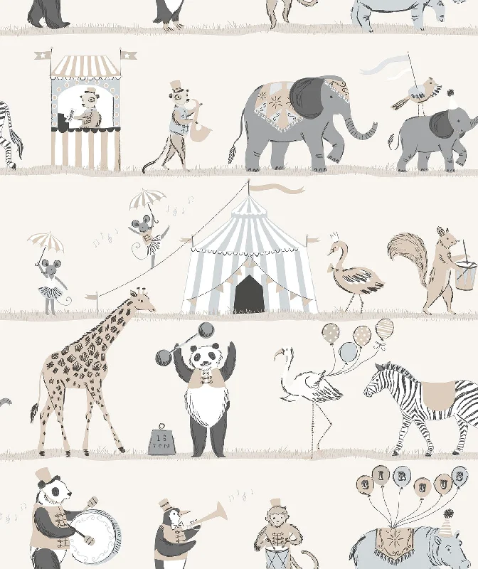 Wallpaper with bold geometric-Circus Neutral Wallpaper from the Just 4 Kids 2 Collection