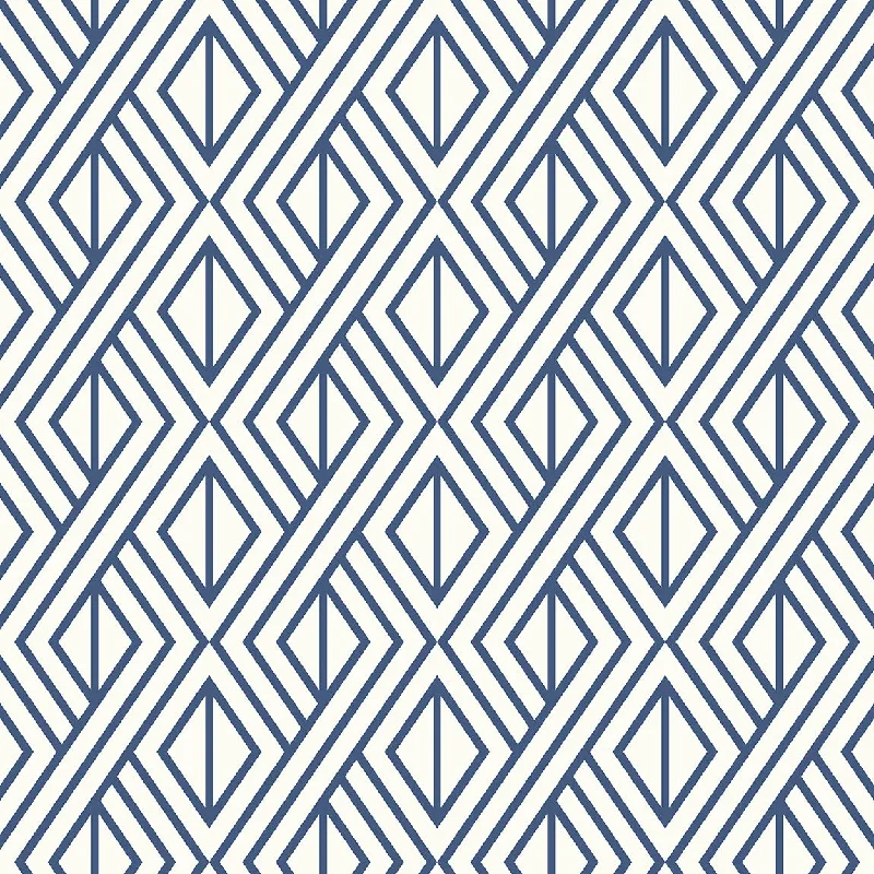 Peel-and-stick wallpaper for renters-Diamond Weave Wallpaper in Navy Blue from Etten Gallerie Collection