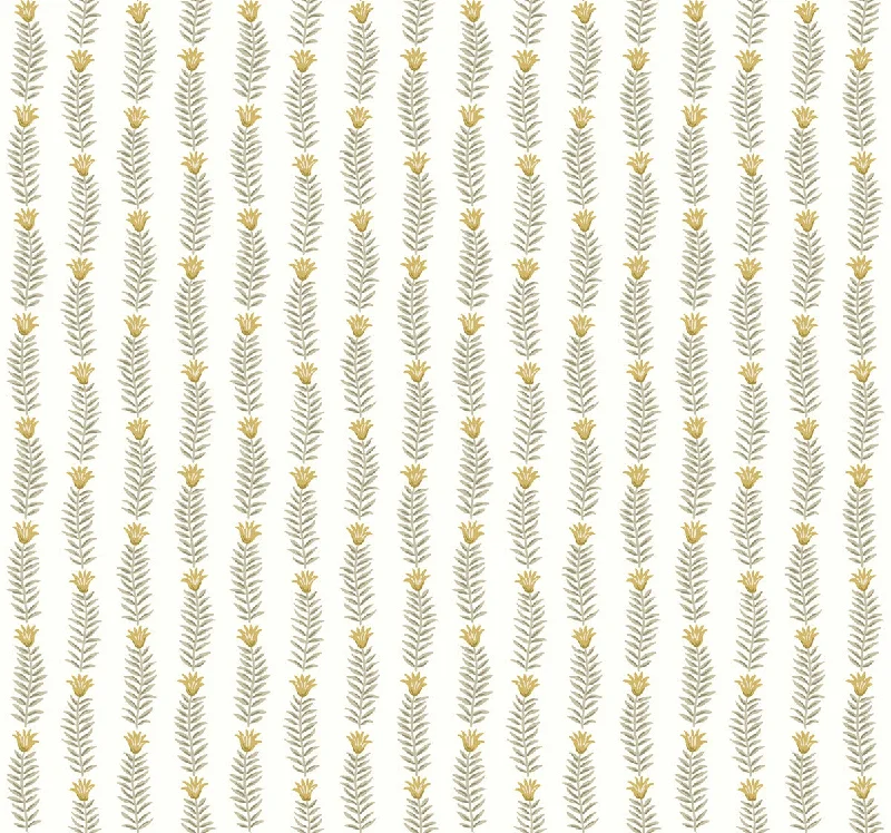 Durable wallpaper for kids rooms-Eden Wallpaper in White/Gold from the Rifle Paper Co. 2nd Edition