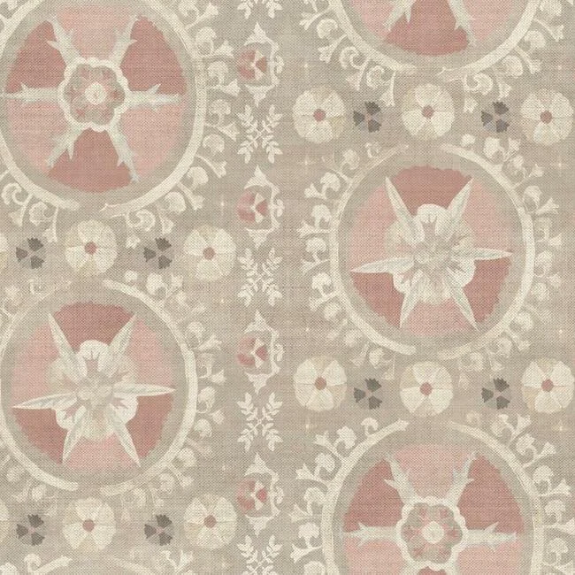 Wallpaper with bold geometric-Fleurus Wallpaper in Light Pink from the Lemieux Et Cie Collection