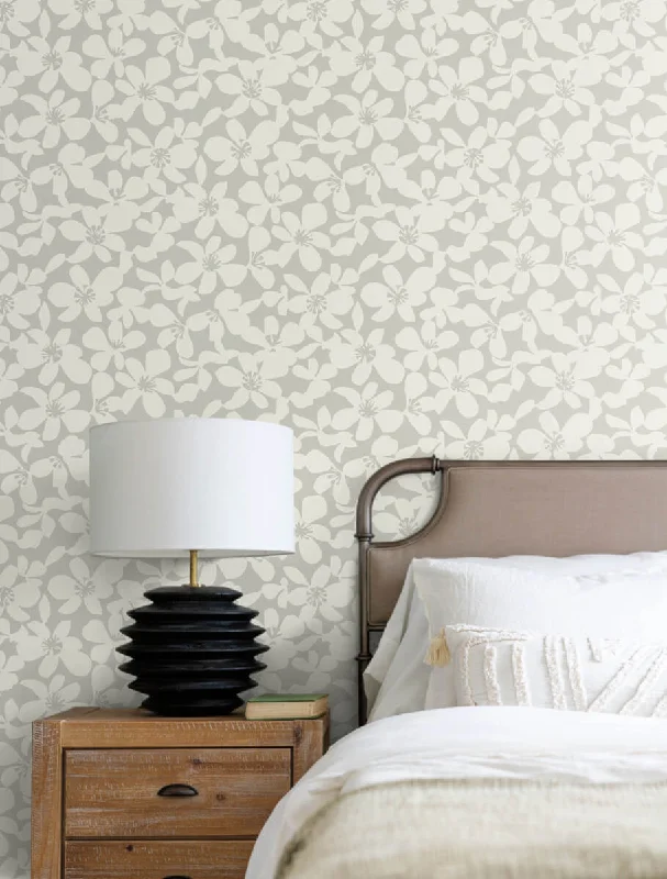 Lightweight wallpaper for ceilings-Free Spirit Wallpaper in Grey from the Bohemian Luxe Collection by Antonina Vella