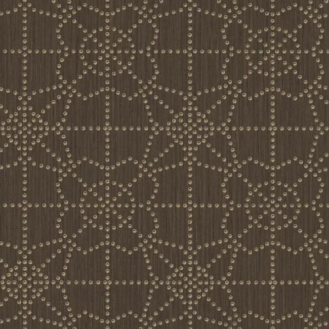 Durable wallpaper for dining rooms-Gilded Wallpaper in Walnut from the Moderne Collection