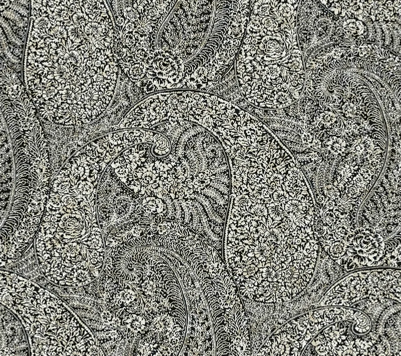 Best wallpaper for neutral tones-Kashmir Dreams Paisley Wallpaper in Black from the Bohemian Luxe Collection by Antonina Vella