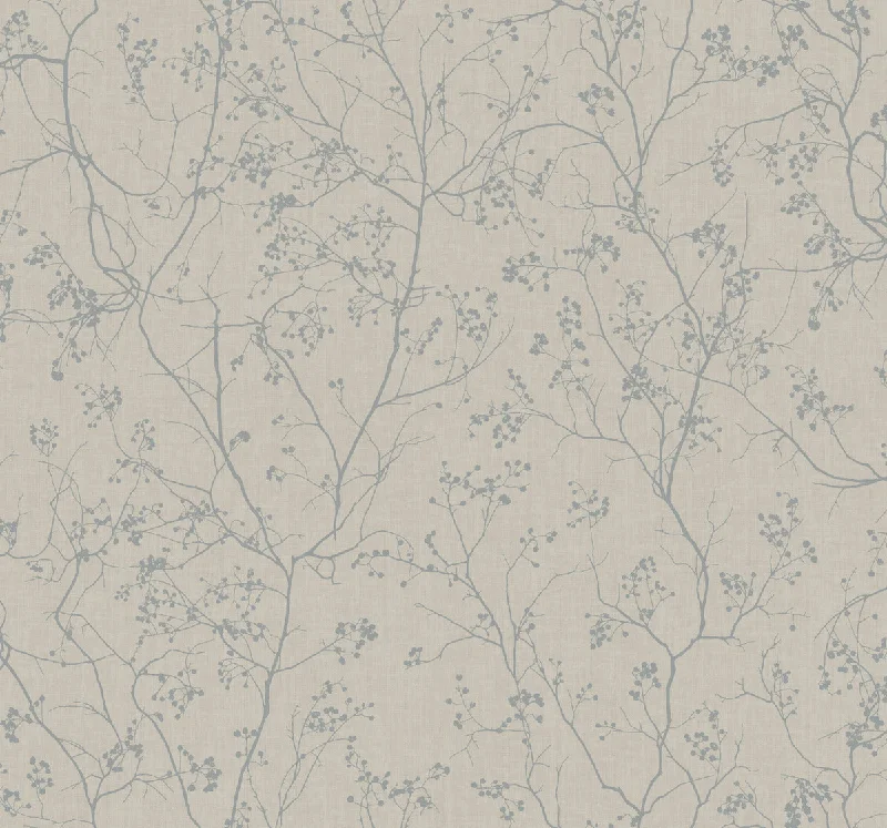 Affordable wallpaper under 20-Luminous Branches Wallpaper in Gray/Silver