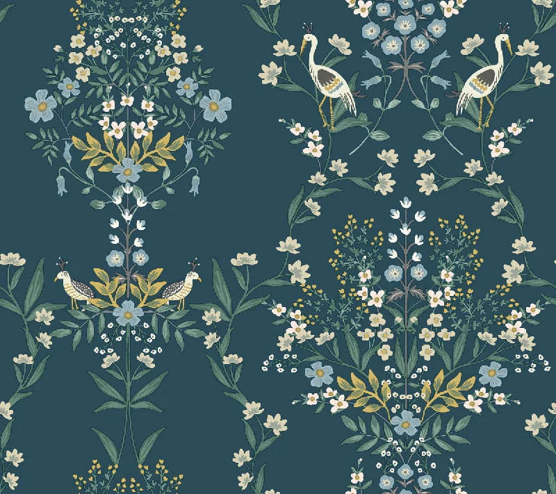 Top wallpaper for cozy rooms-Luxembourg Wallpaper in Teal from the Rifle Paper Co. 2nd Edition