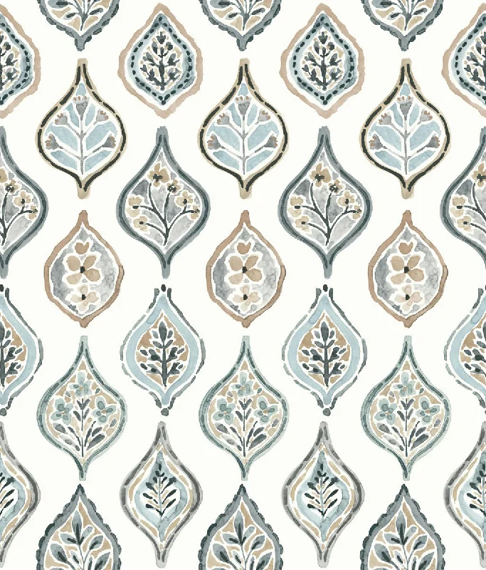 Durable wallpaper for living rooms-Marketplace Motif Wallpaper in White/Neutral/Beige from the Mediterranean Collection