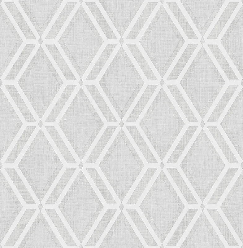 Best wallpaper for teal shades-Mersenne Grey Geometric Wallpaper from the Radiance Collection