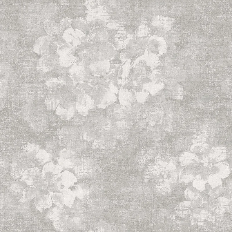 Wallpaper with bold textures-Mystic Floral Grey Wallpaper from the Atmosphere Collection