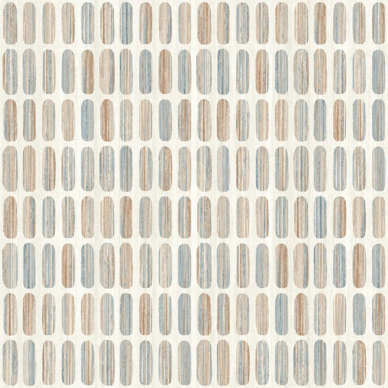 Wallpaper with glossy finish-Petite Pergola Wallpaper in Tan from the Mediterranean Collection