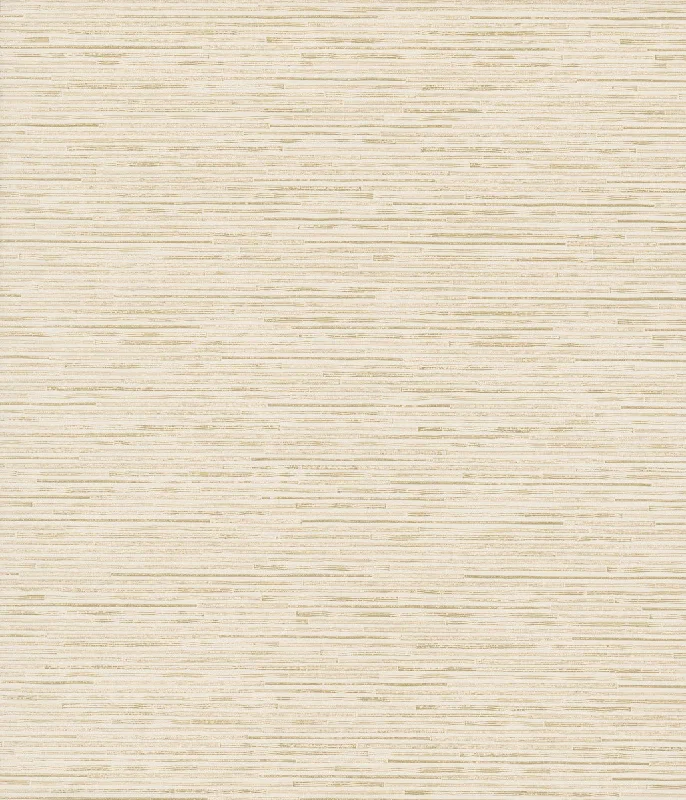 Textured wallpaper for hallways-Ribbon Bamboo Wallpaper in Cream/Gold