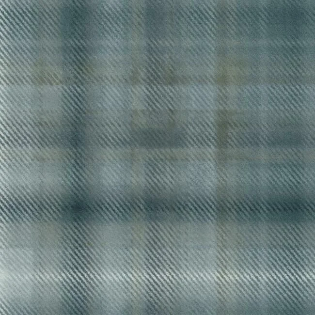 Best wallpaper for pink hues-Sterling Plaid Wallpaper in Blue from the Traveler Collection by Ronald Redding