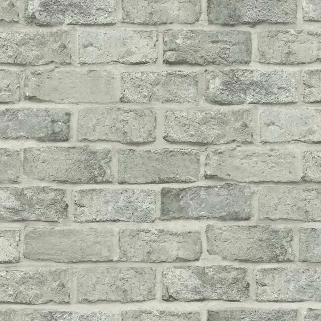 How to pick wallpaper for style-Stretcher Brick Peel & Stick Wallpaper in Grey Beige from the Stonecraft Collection